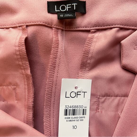 NWT Loft Pants Pink Size 10 Three Button High Rise Dress Trousers Pockets - Picture 6 of 7